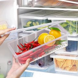 rabbito Plastic Plastic Fridge Organizers Storage Box Freezer Containers Food Basket pack of 6 Storage Basket-picture-7