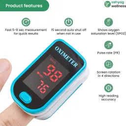 Sahyog Wellness LED Type Fingertip Pulse Oximeter Big Digit Led Display Blood Oxygen Monitor -Travel Carry Case Included Pulse Oximeter image 4