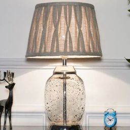 kapoor lampshades Secret Glass & Metal Tabel Lamp with Natural Linen Shade-picture-46
