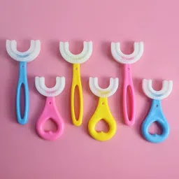 Toothbrush for Kids with U Shape Silicone Brush Head for 360 Degree Cleaning Soft Toothbrush-image-59