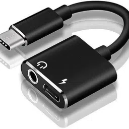 Rv7 Black Black 2 in 1 Metal Type-C to 3.5 MM Audio Jack Adapter Phone Converter (ANDROID) Phone Converter-image-41