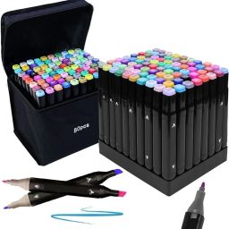 80 Alcohol Marker Colors Set, Dual Tips Art Marker for Drawing Markers With Base-5