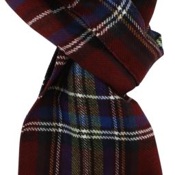 Essentiele SCOTTISH CHECK MULTI COLOR (BURGUNDY) WOOL TOUCH WINTER MUFFLER Checkered Men Muffler-image-3