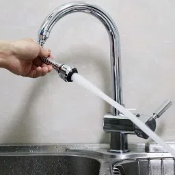 Turbo Flex 360 Flexible Faucet Sprayer Water Extender Pack Of 1 Stainless Steel Turbo Flex 360° Flexible 6” Faucet Sprayer Extension Jet Stream/Water Saving Faucet, Flexible Turbo Flex 360 Sink Faucet Sprayer Jet Basin Mixer Faucet-image-6