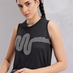 Women Printed Round Neck Polyester Black T-Shirt-image-91