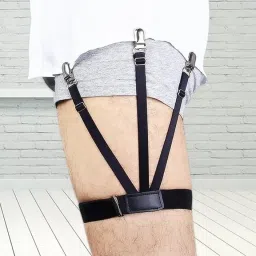 JS Enterprises ™ Shirt Stays For Men, Shirt Holder For Men, Adjustable Elastic Shirt 1 Pair Garter-45