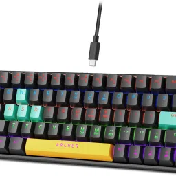 Archer Tech Lab Astra M400 Mechanical Keyboard, 17 RGB Modes, 63 Keys Clicky Blue Switches Wired USB Standard Gaming Keyboard Compatible with Desktop, Laptop, Mac-0