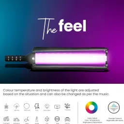 DIGITEK Handheld Wand with Barn Door for Photo & Video Shoot DSL-25W RGB 120 lx Camera LED Light image 3