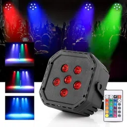 Mini RGB DJ Light with Remote | UV 6-in-1 Disco Ball Uplight – 6 LED (Pack of 1) Disco Ball Set-14