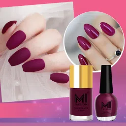 Glimmer and Grim A Bold and Mysterious Matte Nail paint Combo Dark Purple,Magenta-image-12