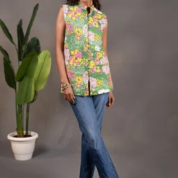 the behruz theory Floral Print Women Waistcoat-picture-13