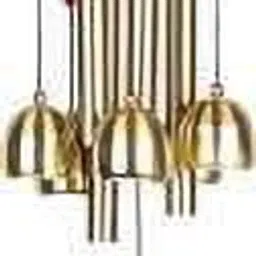 Metal Wind Chimes with 4 Pipe and 5 Bells for Feng Shui at Home Balcony Garden Positive Energy, Home Decor Hanging Gifts for Loved Ones Jingle Good Sound 21 Inch Long Brass Windchime-image-40