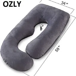 ultra soft j shaped pillow Polyester Fibre, Microfibre Solid Pregnancy Pillow Pack of 1-image-42