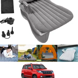 Inflatable Silver Car Travel Bed/Two Pillows/Pump For TUV 300 Mahindra 2015 (Car Travel,Camping,Swimming)Multifunctional Car Inflatable Bed Mattress Car Inflatable Bed-picture-9