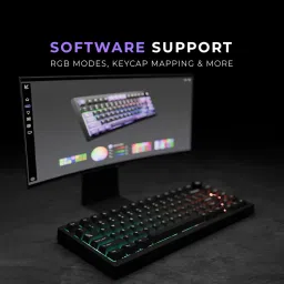 Kreo Swarm Wireless Mechanical Gaming Keyboard, 5-Pin Hot Swap PCB and RGB Backlight Wireless Tenkeyless Gaming Keyboard Compatible with Desktop, Laptop, Mac , with gaming mode ,stand support image 5