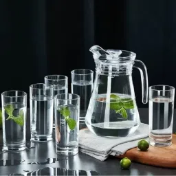 Premium Water and Juice glass jug set Water Glass and Jug Set 7pcs Jug Glass Set-image-54