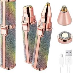 2 in 1 USB Flawless Rainbow Epilator For Women, Facial Hair Removal razor, Men & Women-picture-35