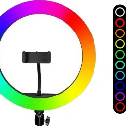 Casewilla RGB 10 inch Ring Light with Mobile Holder for Professional Photography, Videos Ring Flash-image-21