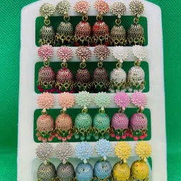 Small And Simpal Pack 12 Pair Alloy Jhumki Earring-image-8