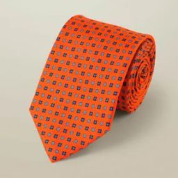 Men Geometric Print Silk Tie-32