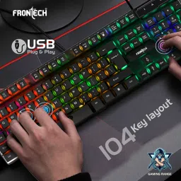 Frontech KB-0040 Wired Gaming Combo Keyboard and Optical Mouse| RGB Backlight | 104 Keys Combo Set image 5