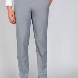 Men Regular Fit Grey Cotton Blend Trousers-image-31