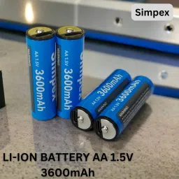 Simpex 3600mAh AA Rechargeable Lithium Ion Battery with C Type Charging Pack 8pcCamera Battery Charger image 3