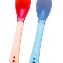 Silicone Tip Heat Sensitive Silicone Spoons | Temperature Sensing Spoons | Spoon Set - Red & Blue- Silicone-28