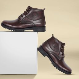 Genuine Leather Boots for Men A4701 | Anti-Slip | Memory Cushion | High Ankle Boots For Men-image-77