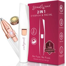 Straw&Weave Facial Hair Removal Machine | Eyebrow Trimmer & Epilator | Trimmer For Women Private Part | 2 In 1 Trimmer 400 mAh Battery 1 Year Warranty | Painless Hair Removal Machine | Nose Hairs Remover Cordless Epilator-image-15