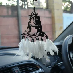 Mahadev Dream Catcher Car Hanging Ornament | Dream Catcher for Positive Energy | Feather, Plastic Dream Catcher-image-27
