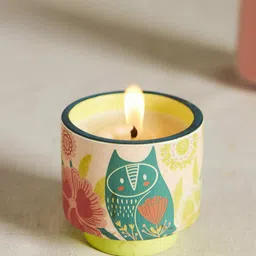 Chumbak Green Floral Print Ceramic Jar Candle-42