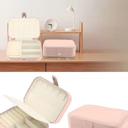 Cortina Peach-Coloured Zipper Portable Jewellery Storage Organiser image 4