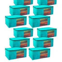 Kuber Industries Set Of 12 Blue Solid Drawer Organisers-34