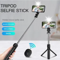 POZUB Selfie Stick And Stand R1S With Flash Light And Remote Control +Dustproof Bag Tripod, Monopod, Monopod Kit, Tripod Ball Head, Tripod Bracket, Tripod Clamp, Tripod Kit image 3
