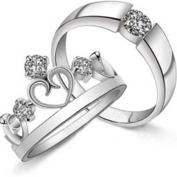 Crystal, Sterling Silver Cubic Zirconia Sterling Silver Plated Ring Set-image-61