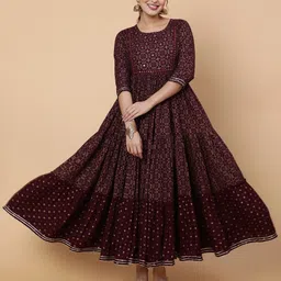 kimayra Women Printed Viscose Rayon Flared Kurta-picture-49