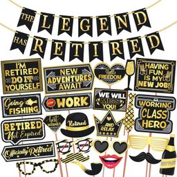 wobbox Retirement Party props, Happy Retirement Banner, Retirement Decorration Item(7) Photo Booth Board-picture-7