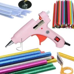 20Watt Mini Glue Gun With 15 Mix Color Glue Sticks 7mm. Standard Temperature Corded Glue Gun-image-26