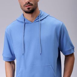 the indian garage co. Men Short Sleeve Solid Hooded Sweatshirt-picture-20