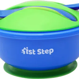 Baby Feeding Bowl with Lid, Suction Base, Spoon & Fork Cutlery Set- Food Grade Plastic-12