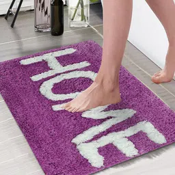 Aura Purple & White Anti-Skid Microfiber 1850 GSM Bath Mat-image-49