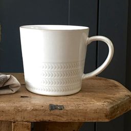 Denby White & Grey Handcrafted Textured Ceramic Glossy Mug-5