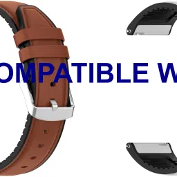 ACM WSM33U22BRWT1909 Pack of 2 Watch Strap Leather Silicone 22mm for Aqfit W9 Smartwatch (Brown/White) Smart Watch Strap-image-26