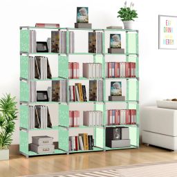 Compact 18-Tier Book Organizer/Shoe/Chappal/Book/Clothes Rack with Plastic Joint Metal Open Book Shelf-image-11