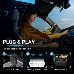ibin 2 in 1 Carplay Adapter Convert Wired to Wireless for Car with Cable USB & Type C 1 Car Dash Switch Panel image 3