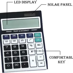 xcvb Dual Power 14 Digit 112 Steps Check Auto Replay Basic Calculator OT-9914N Basic Calculator image 3