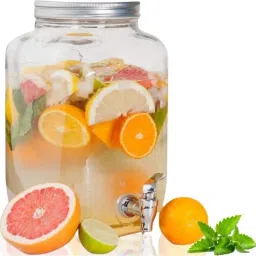 4 Litre Glass Juice Dispenser - Water Pitcher for Detox Water - Mason Jar Bottom Loading Water Dispenser-image-31