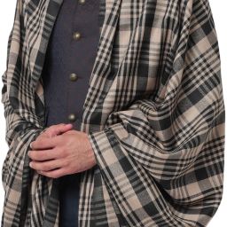 WEAVERS VILLA Pashmina, Wool Checkered Men Shawl-image-44
