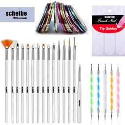 15 pcs Nail Art Brush, 5 pcs Dotting Pen, 5 pcs Nail Tape and 1 Nail Tip-picture-11